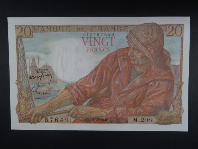 20 Francs 10.3.. 1949, BNB. 975b, Pi. 100