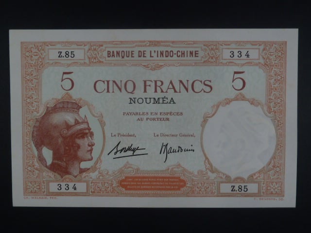 NOVÁ KALEDONIE - 5 Francs 1926, BNB. B313d, Pi. 36