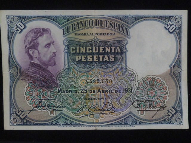 50 Pesetas 1931, (v oběhu: 1937), BNB. B524a, Pi. 82