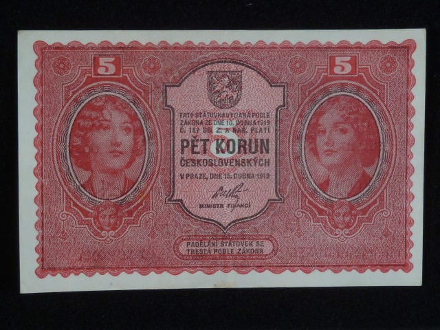 5 Kč 1919 série 0037