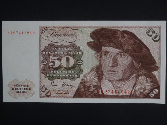 Bundesrepublik, 50 Deutsche Mark 2.1.1980 série KL/B, Ros. 288, Grab. BED-32a