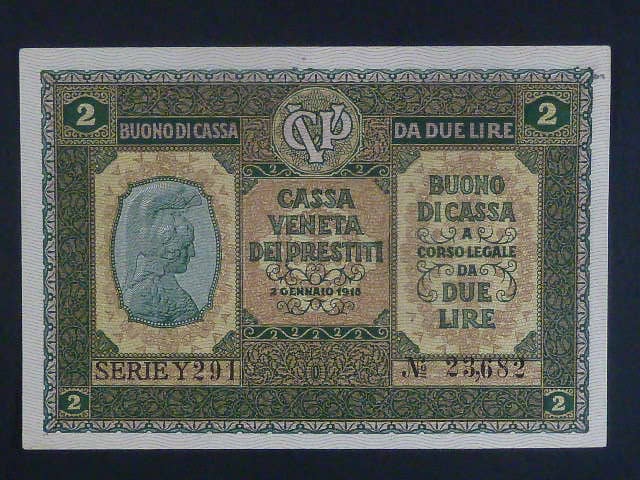 2 Lire 1918 Benátky - okupace R-U, BNB. B505a, Pi. M5