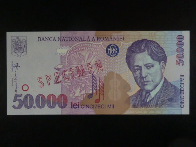 50000 Leva 1996 anulát SPECIMEN, BNB. B269as1, Pi. 109s