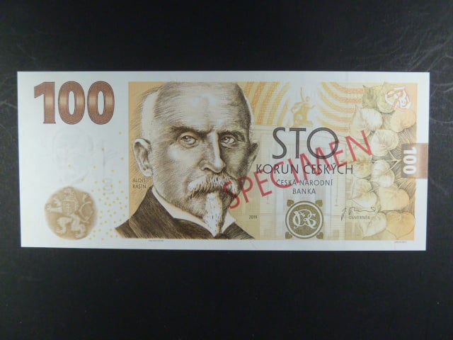 Rašín, 100 Kč 2019 série RA 00 000000 anulát s přetiskem SPECIMEN, (V1)