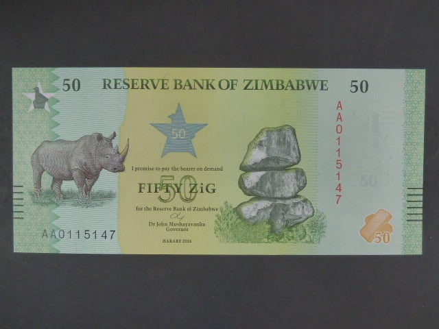 ZIMBABWE, 50 Zig 2026, BNB. B208a