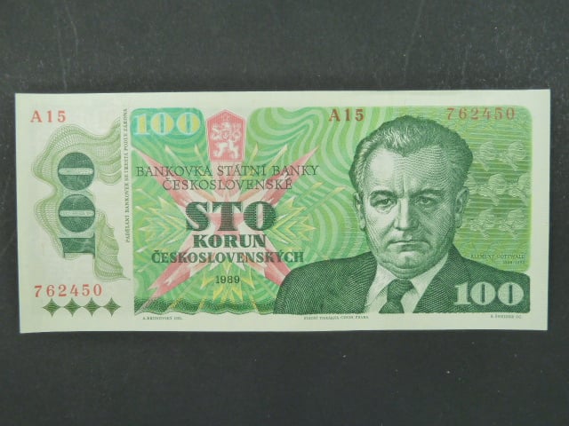 100 Kčs 1989 série A 15