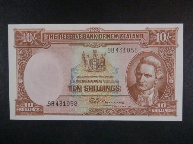 NOVÝ ZÉLAND, 10 Schillings 1957, BNB. B105m, Pi. 158