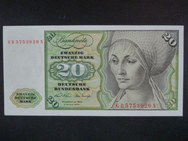 Bundesrepublik, 20 Deutsche Mark 2.1.1970 série GB/N, Ros. 271