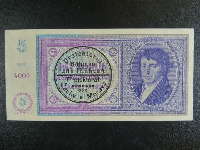 5 K 1938/40 série A 009, strojní přetisk