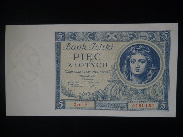 Polsko, 5 Zl 1930 série CR, Ba. PL3b