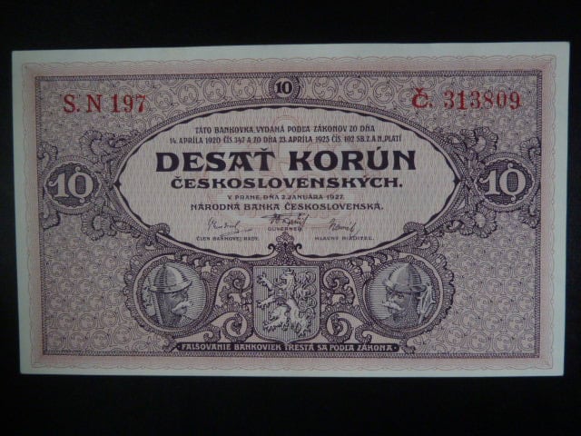 10 Kč 1927 série N 197