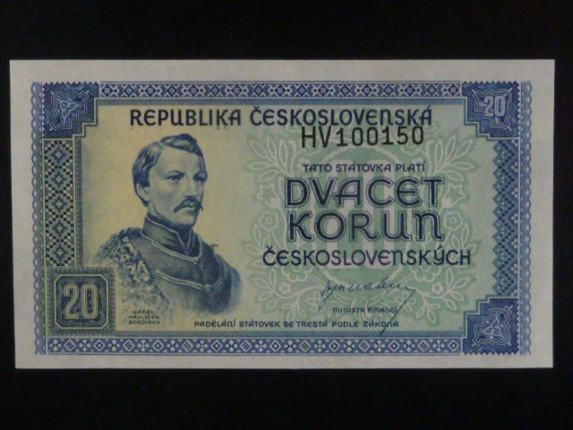 20 Kčs 1945 série HV