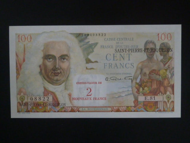 SAINT PIERRE A MIQUELON, 2 Noveaux Francs 1963, BNB. B518a, Pi. 32