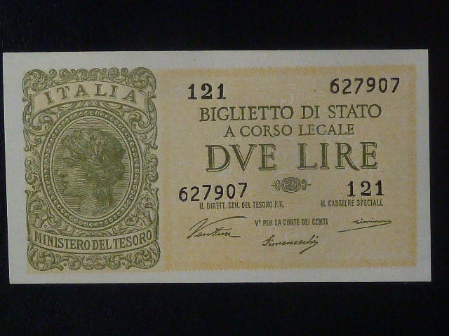 2 Lire 1944, BNB. B317a, Pi. 30a