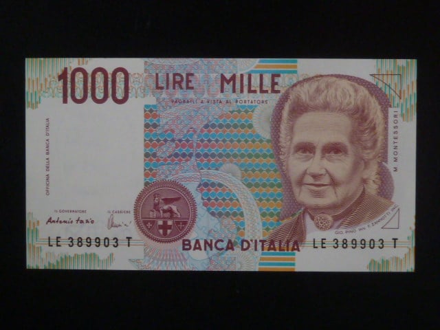 1000 Lire 1990, podpis Fazio/Amici, BNB. B465c, Pi. 114c