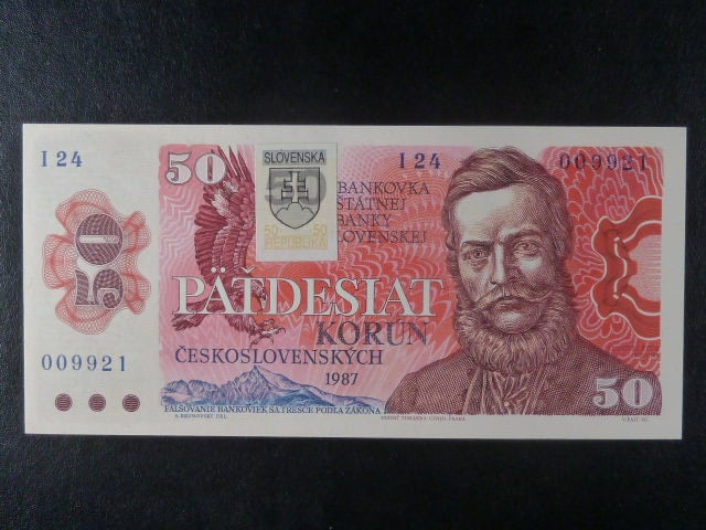 50 Sk/Kčs 1987 série I 24 kolkovaná, poslední série