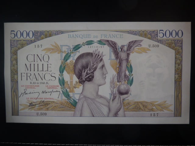 5000 Francs 10.4. 1941, BNB. B963d, Pi. 82