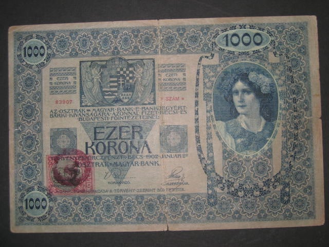1000 K 1902, kolkovaná - padelany kolek s raz. "O" Da. 11