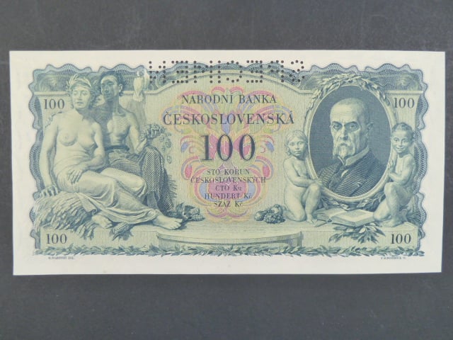 100 Kč 1931 série Ha, II.vydání, perf. SPECIMEN