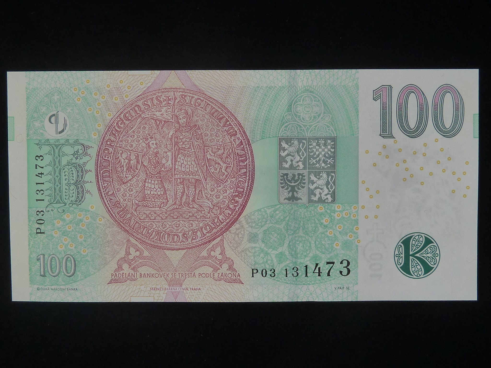 100 Kč 2018 série P 13