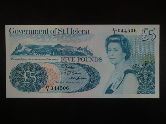 SVATÁ HELENA, 5 Pounds 1976 (intro), chybně napsané "ANGLÆ", BNB. B303a, Pi. 7