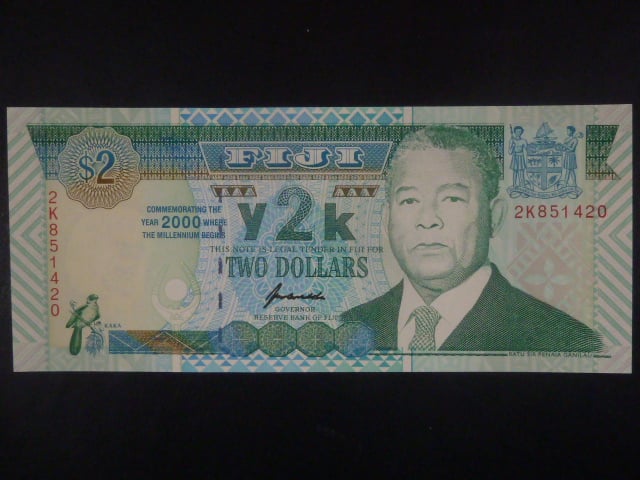 FIDŽI, 2 Dollars 2000 pamětní - milénium, BNB. BNP501a