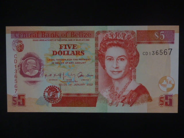 BELIZE, 5 Dollars 2002, BNB. B319b, Pi. 61