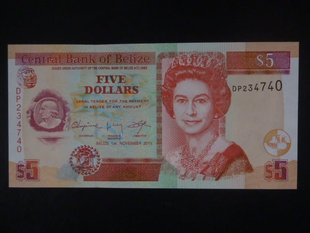 BELIZE, 5 Dollars 2011, BNB. B325e, Pi. 67