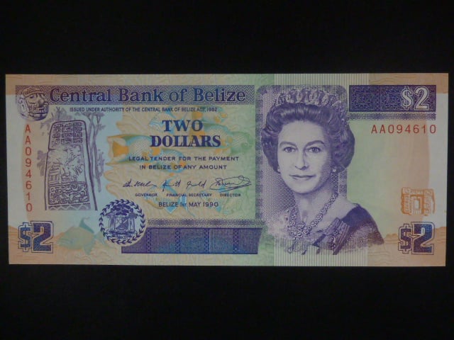 BELIZE, 2 Dollars 1990, BNB. B310a, Pi. 52