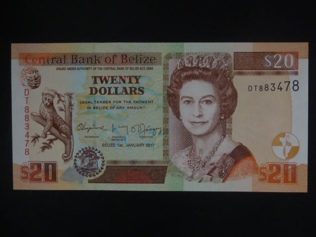 BELIZE, 20 Dollars 2017, BNB. B327f, Pi. 69