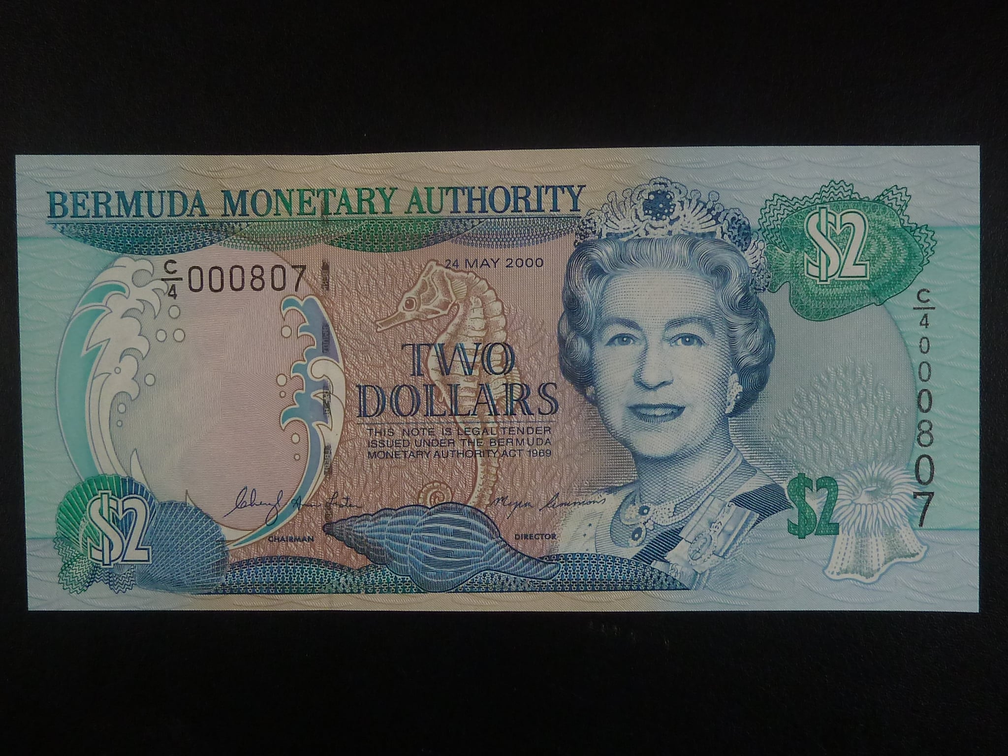 BERMUDY, 2 Dollars 2000, BNB. B222a, Pi. 50