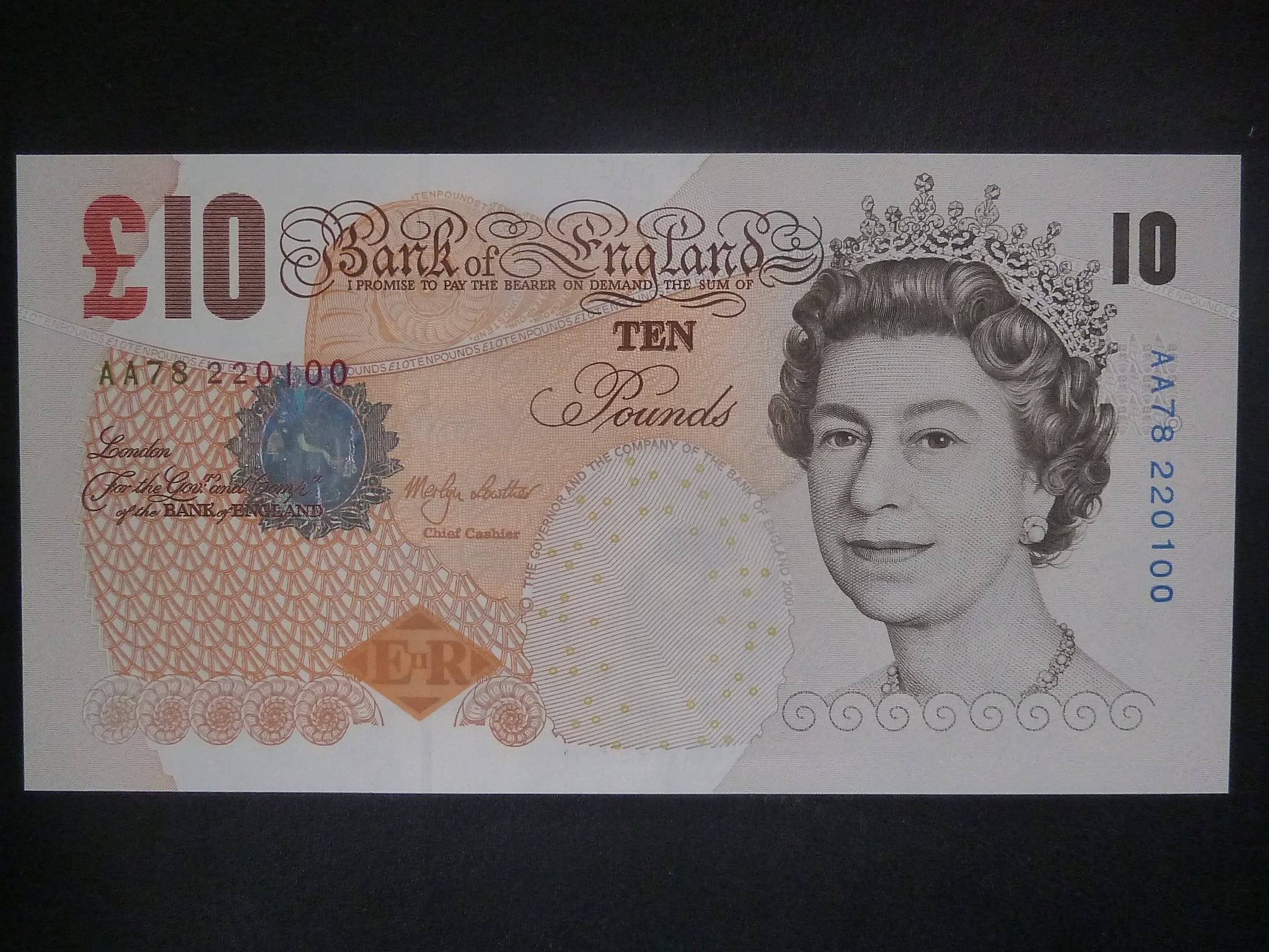 10 Pounds 2000 Lowther, BNB. B199a, Pi. 389