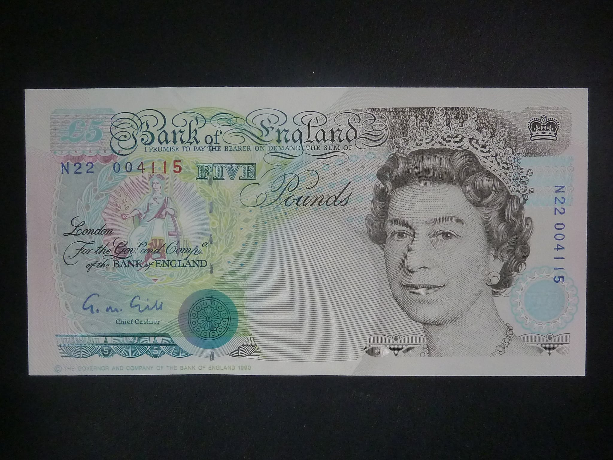 5 Pounds 1990 Gill, BNB. B191a, Pi. 382