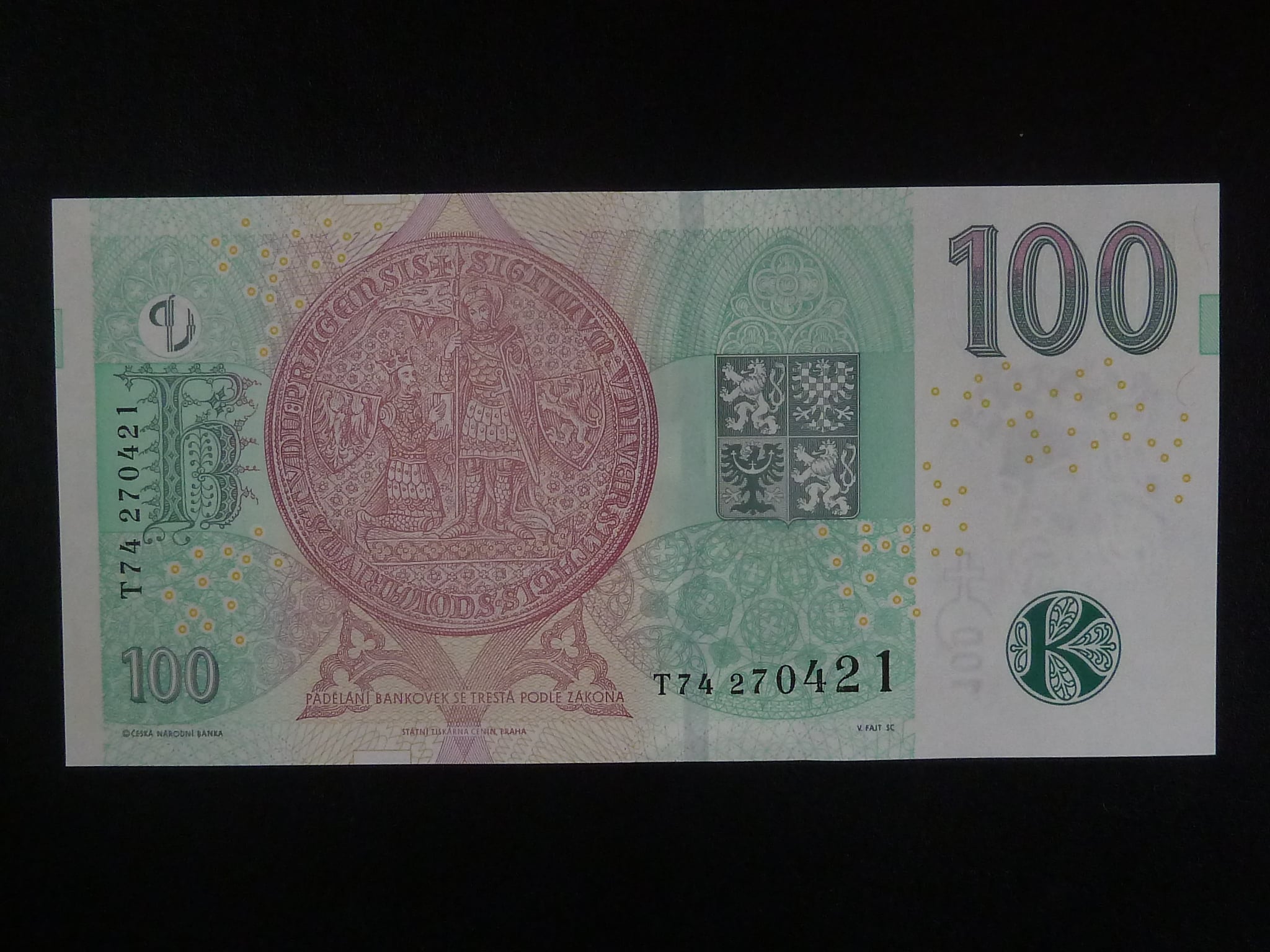 100 Kč 2018 série T 74