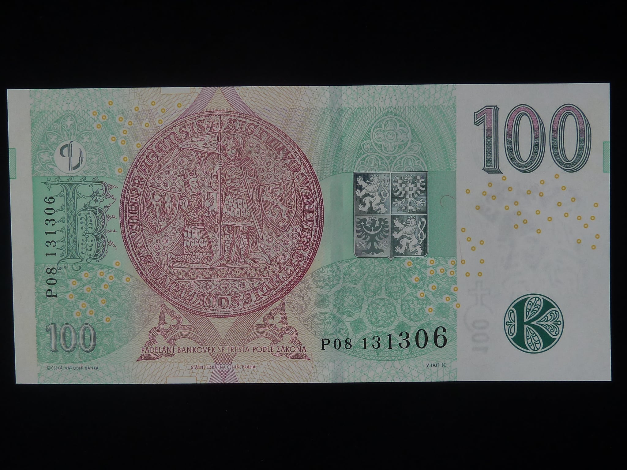 100 Kč 2018 série P 08