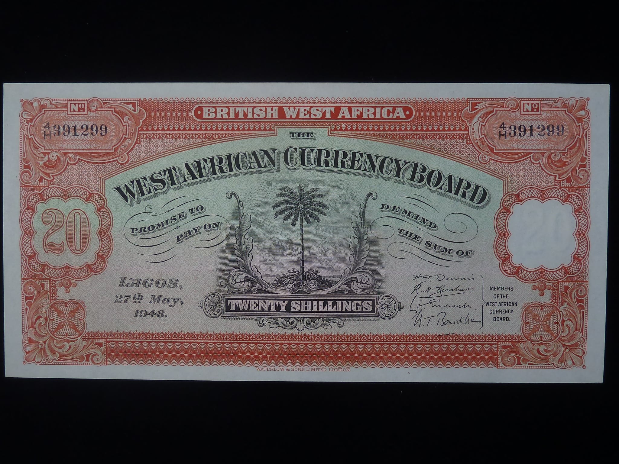 ZÁPADNÍ BRITSKÁ AFRIKA, 20 Shillings 1948, BNB. B108p, Pi. 8