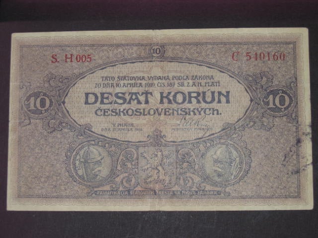 10 Kč 15.4.1919, serie H 005