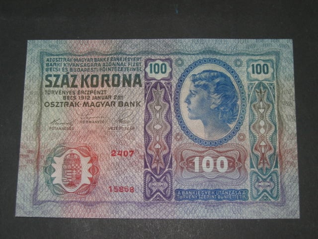 100 K 2.1.1912, odstín světle modrá