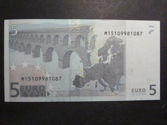 5 Euro 2002 s.M, Portugalsko, podpis Jeana-Clauda Tricheta, U005 tiskárna Valora - Banco de Portugalsko, Portugalsko