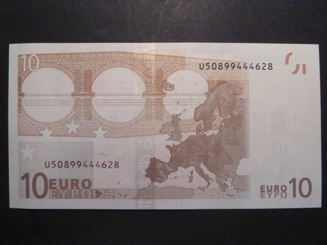 10 Euro 2002 s.U, Francie, podpis Jeana-Clauda Tricheta, L027 tiskárna Banque de France, Francie