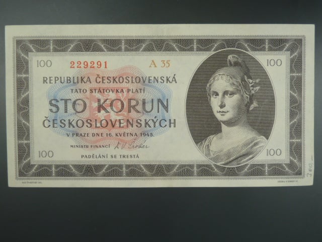 100 Kčs 1945 série A 35