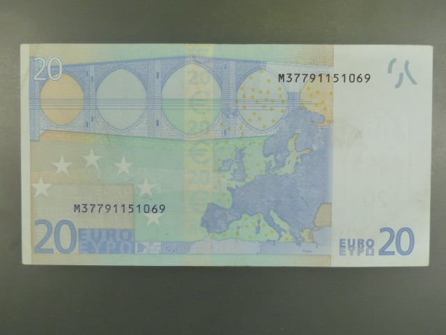 20 Euro 2002 s.M, Portugalsko, podpis Jeana-Clauda Tricheta, U012 tiskárna  Valora - Banco de Portugalsko, Portugalsko