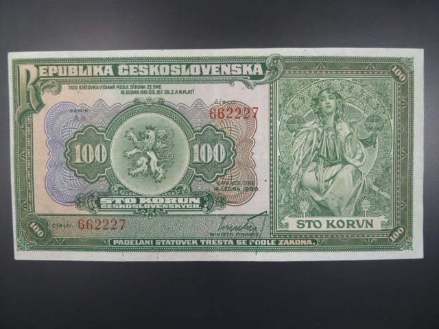 100 Kč 14.1.1920 serie Ao