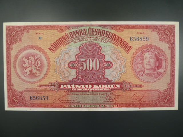 500 Kč 2.5.1929 , serie H