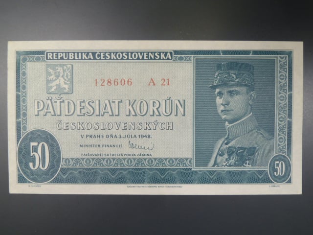 50 Kčs 3.7.1948, serie A 21