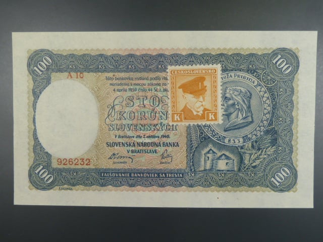 100 Ks 7.10.1940 II.vydání, kolkovaná série A10