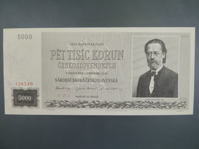 5000 Kčs 1.11.1945 série 21 A