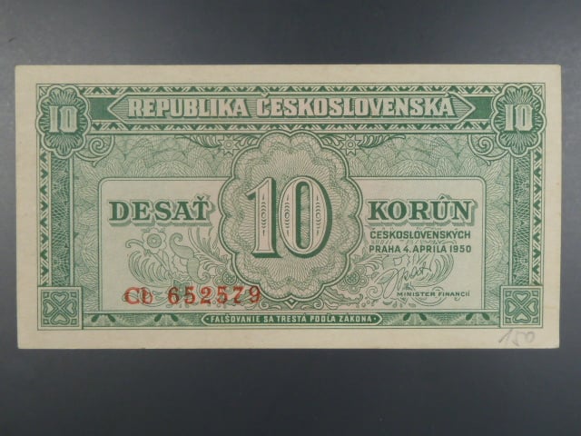 10 Kčs 4.4.1950 série Cb