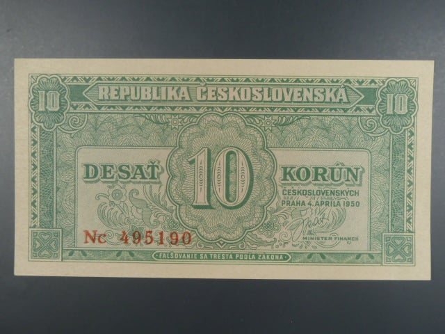 10 Kčs 4.4.1950 série Nc