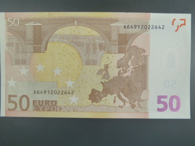 50 Euro 2002 s.X, Německo, podpis Jeana-Clauda Tricheta, R037 tiskárna tiskárna Bundesdruckerei, Německo